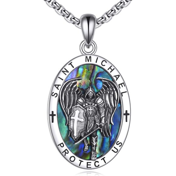Saint Christopher/Michael/Jude Necklace 925 Sterling Silver Saint Medal Pendant
